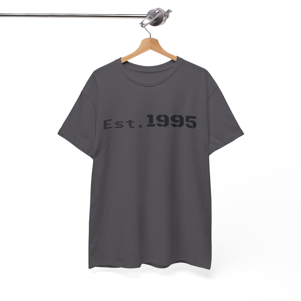 Vintage printify Est. 1995 T-shirt featuring minimalist design celebrating the year of birth, perfect for casual wear.
