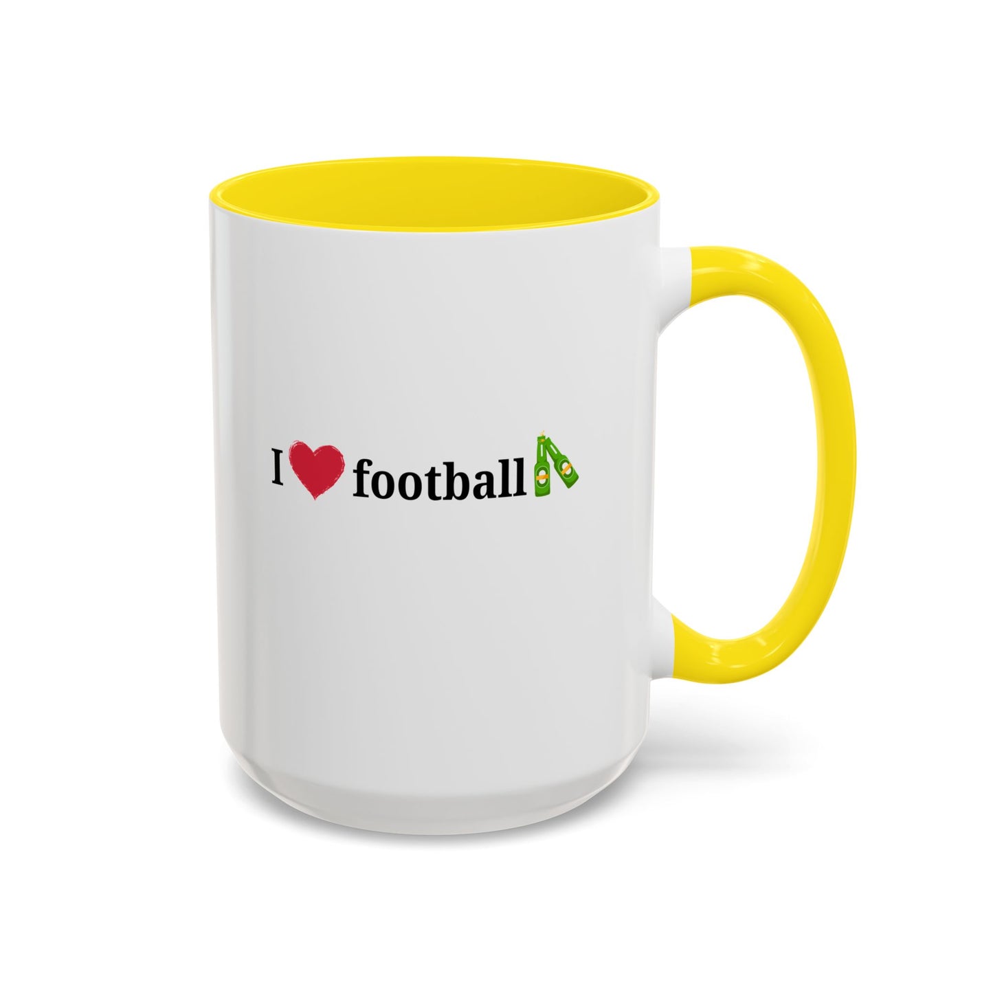I Love Football Accent Coffee Mug, Perfect Gift for Sports Lovers, Football Enthusiasts, Unique Mug for Game Days, Home or Office Decor - TRV