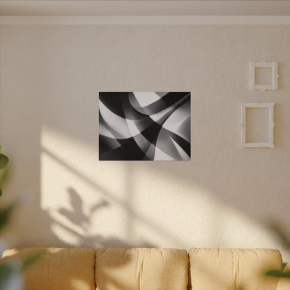 Abstract Black and White Swirl Matte Canvas