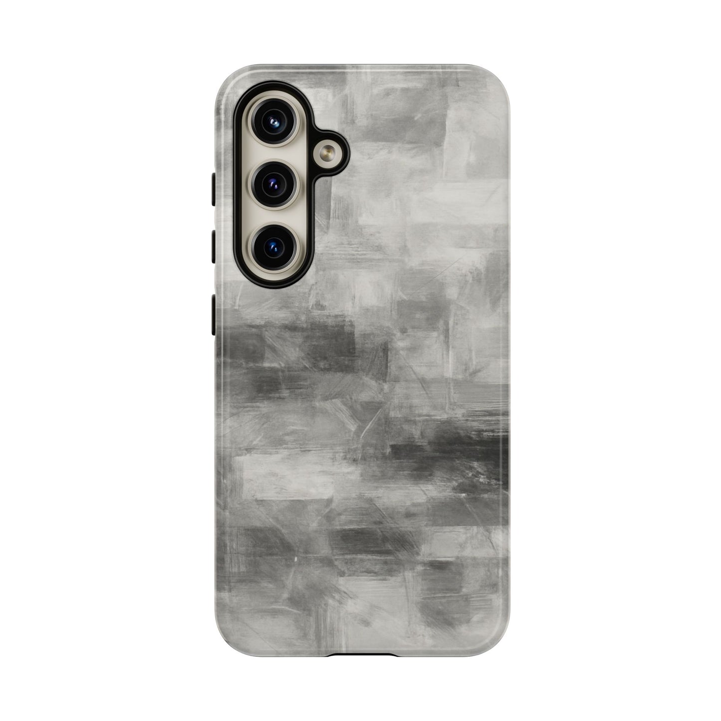 Abstract gray grid phone case for iPhone, tough protective cover by Printify featuring a modern geometric design.