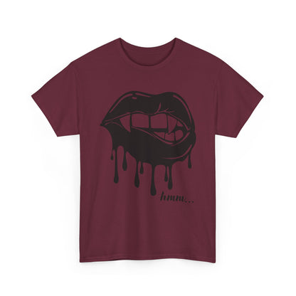 Edgy Graphic Tee - Dripping Lips Design - Unisex Heavy Cotton Tee