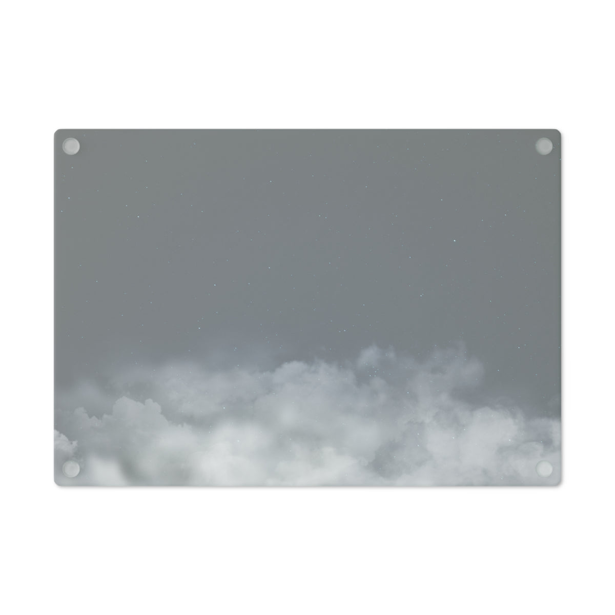 Cloudscape Glass Cutting Board — Moody Mist Kitchen Decor