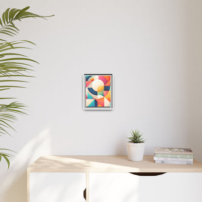 Colorful Geometric Abstract Art Matte Canvas Framed