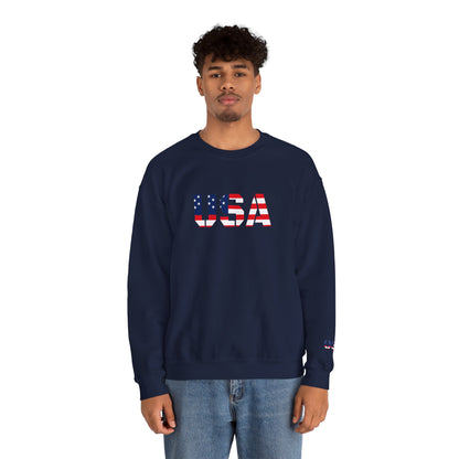USA Flag Unisex Crewneck Sweatshirt, Cozy Apparel, Casual Wear, Independence Day Gift, Americana Style