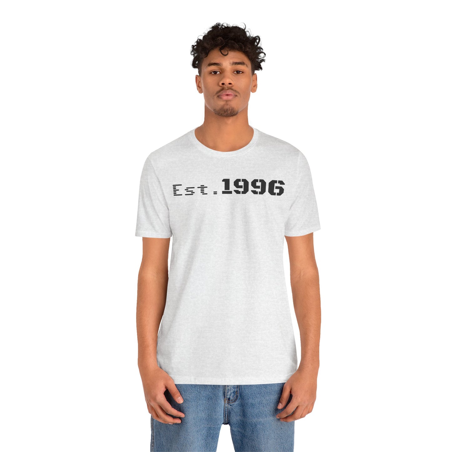 Unisex Jersey Tee - 'Est. 1996' Graphic Shirt, Birthday Gift, Casual Wear, Vintage Style, Retro Fashion, Gift for Him/Her - TRV