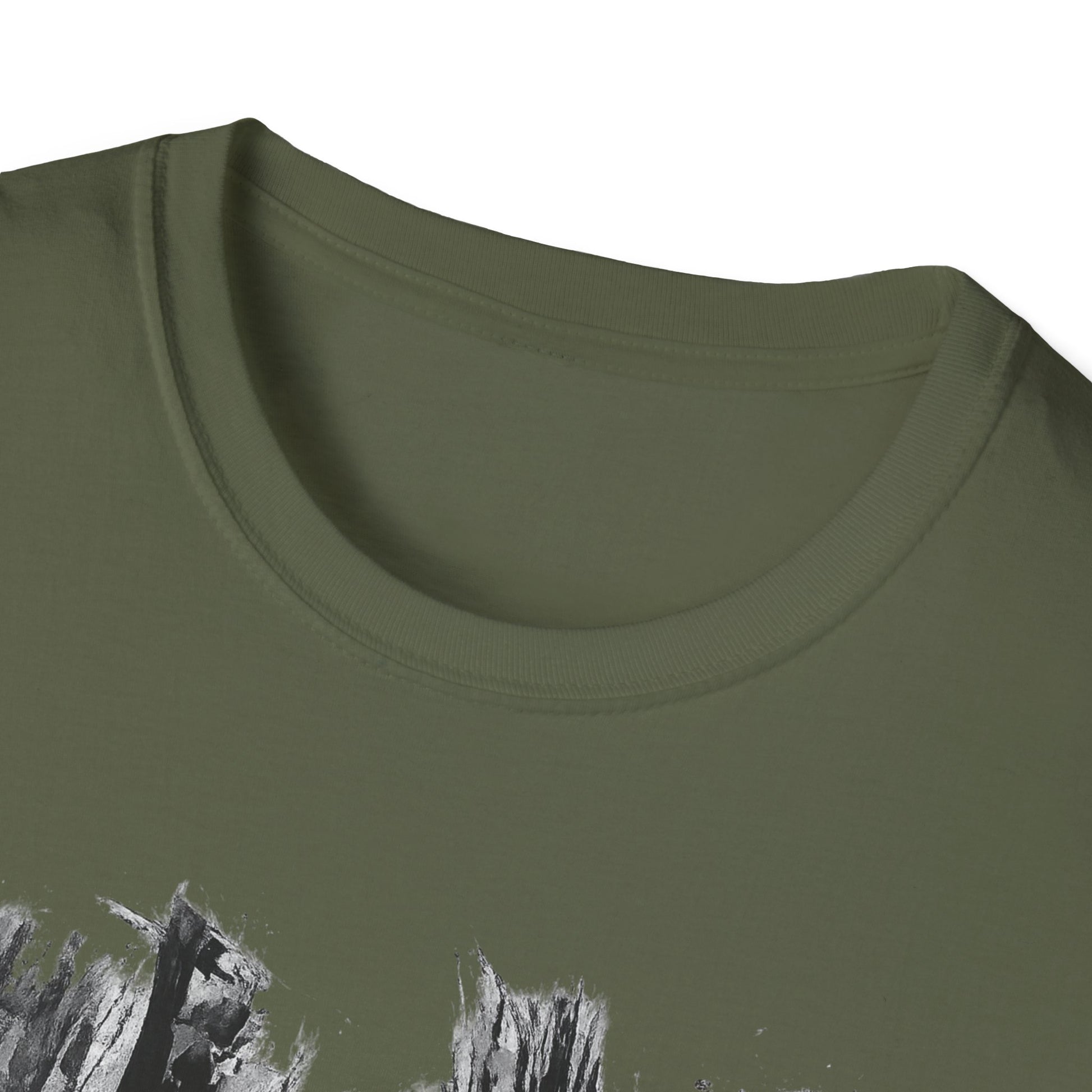 Unisex Softstyle T-Shirt with Abstract Landscape Art, Casual Wear, Gift for Art Lovers, Everyday Fashion, Nature Inspired Tee - TRV