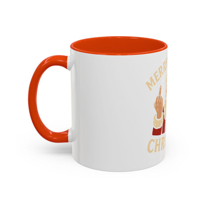 Merry Fucking Christmas Mug — Funny Santa Middle Finger Coffee Cup (11oz & 15oz)