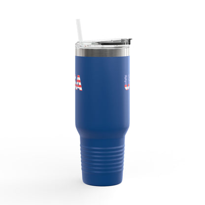 Insulated Travel Mug with USA Design - Perfect for Road Trips, Outdoor Adventures, and Gifts, 40oz Tumbler for Coffee, Tea, and More