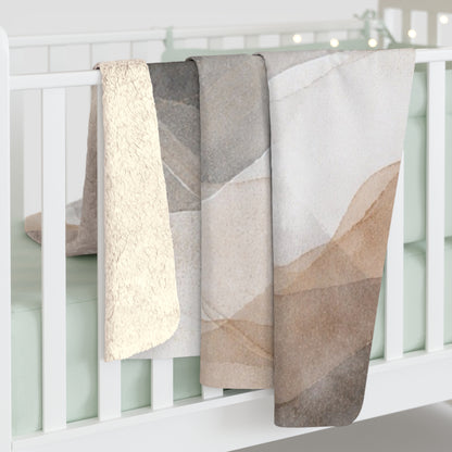 Abstract Sherpa Fleece Blanket
