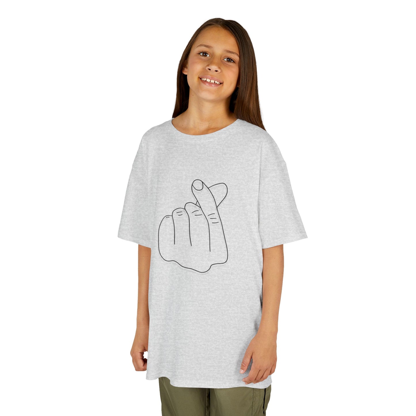 Cute Kids Heavy Cotton Tee - K-Pop Inspired Love Gesture