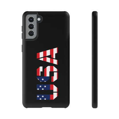 USA patriotic American flag phone case by Printify, featuring a rugged design for durability and style.
