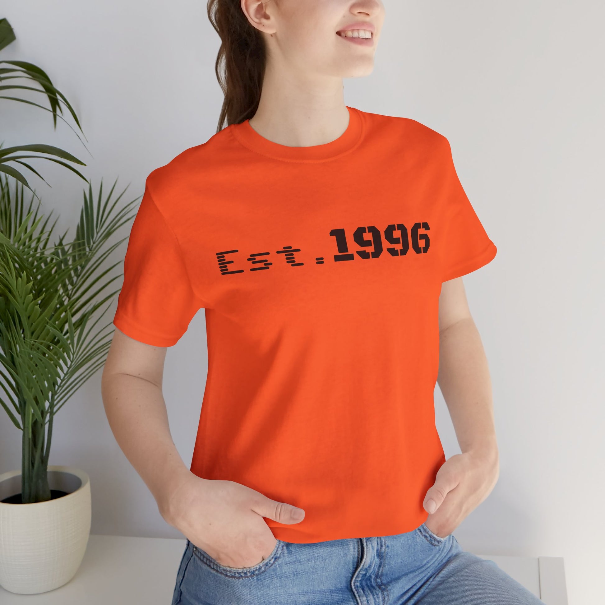 Vintage Est. 1996 T-shirt by Printify featuring retro design, perfect as a birth year birthday gift.
