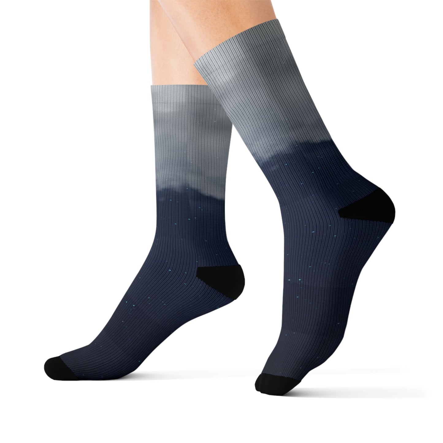 Night Sky Cloud Pattern Socks | Sublimation Crew Socks