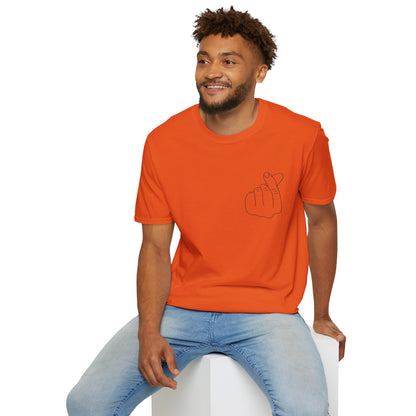 Trendy Unisex Softstyle T-Shirt with Love Hand Gesture Design