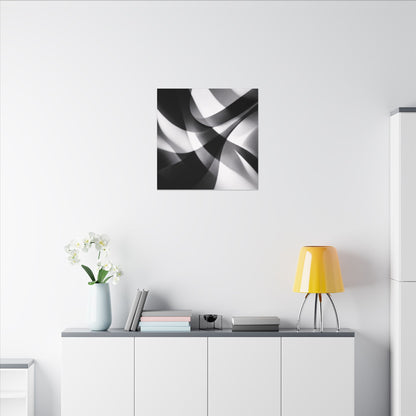 Abstract Black and White Swirl Matte Canvas