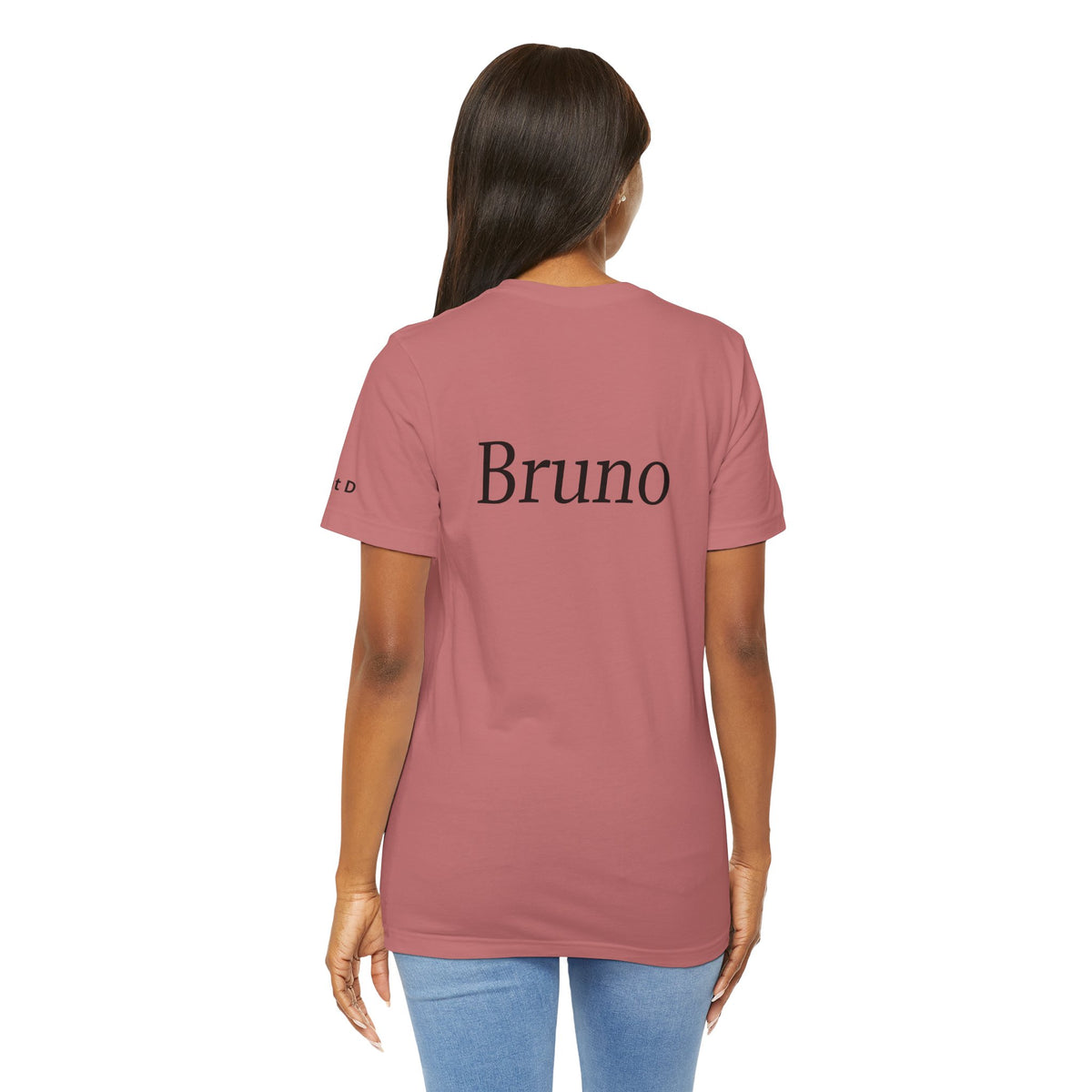Unisex custom T-shirt by Printify with personalized design, showing a plain white T-shirt laid flat on a neutral background.
