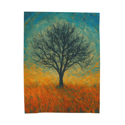 Cozy Velveteen Plush Blanket with Serene Tree Design | Comfortable Home Decor, Gift for Nature Lovers, Cozy Nights, Warmth&Style - TRV