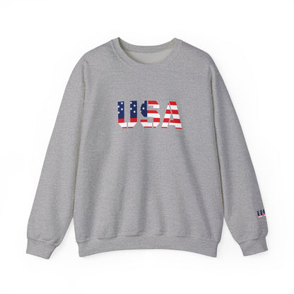 USA Flag Unisex Crewneck Sweatshirt, Cozy Apparel, Casual Wear, Independence Day Gift, Americana Style