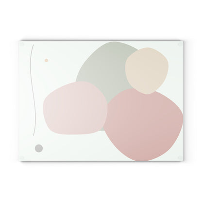 Abstract Organic Shapes Glass Cutting Board | Modern Minimal Kitchen Décor