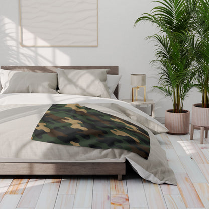 Camouflage Arctic Fleece Blanket for Cozy Comfort, Tactical Gift, Camping Blanket, Home Decor, Outdoor Adventures
