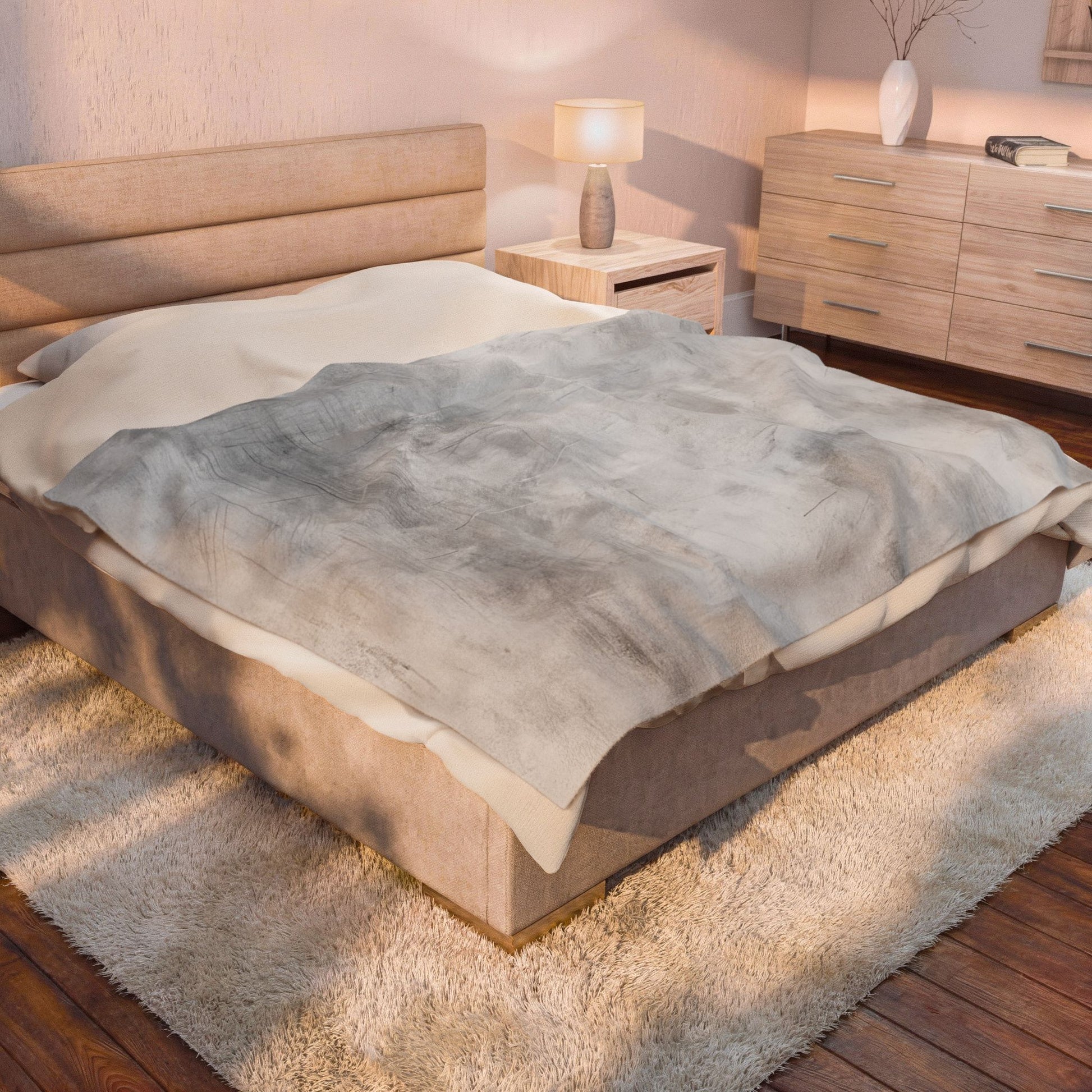 All-over print velveteen plush blanket by Printify, soft and luxurious throw for home, couch, or bed.