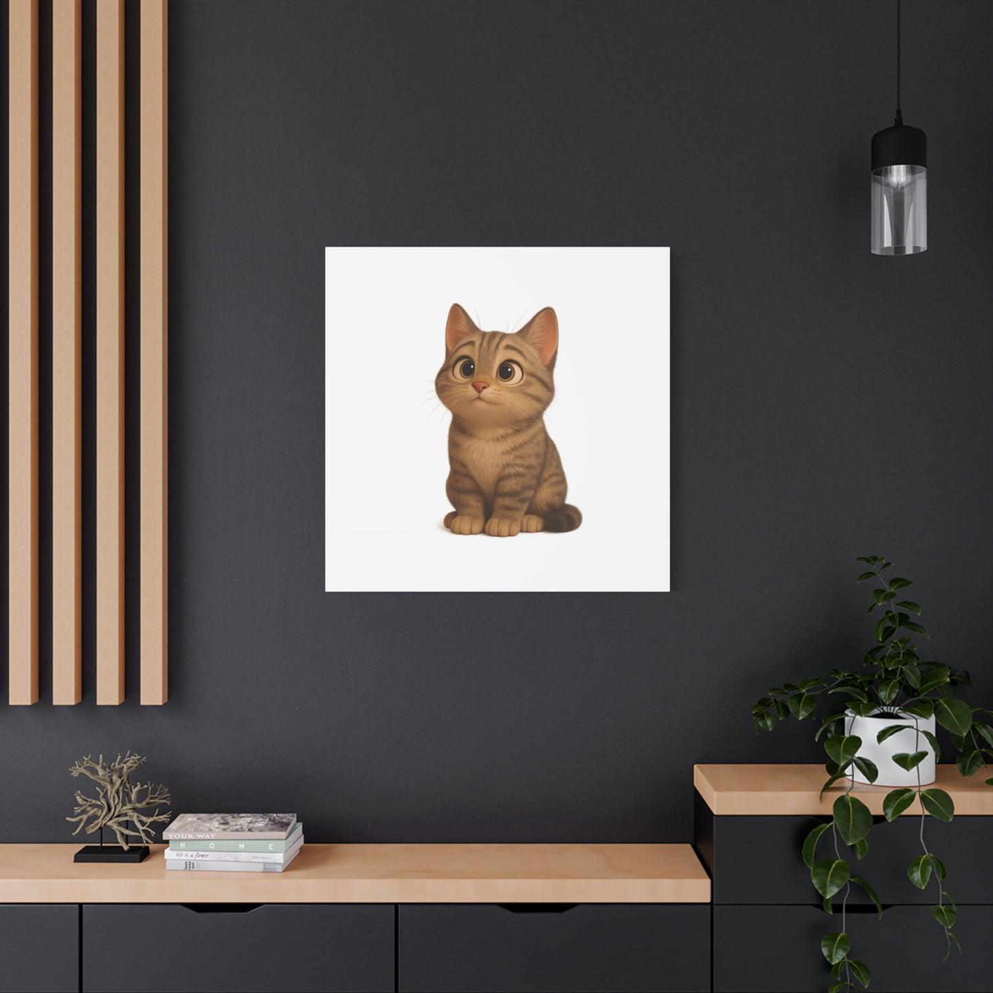 Adorable Cat Canvas Art, Cute Cat Wall Decor, Pet Lover Gift, Nursery Wall Art, Animal Print, Modern Home Decor - TRV