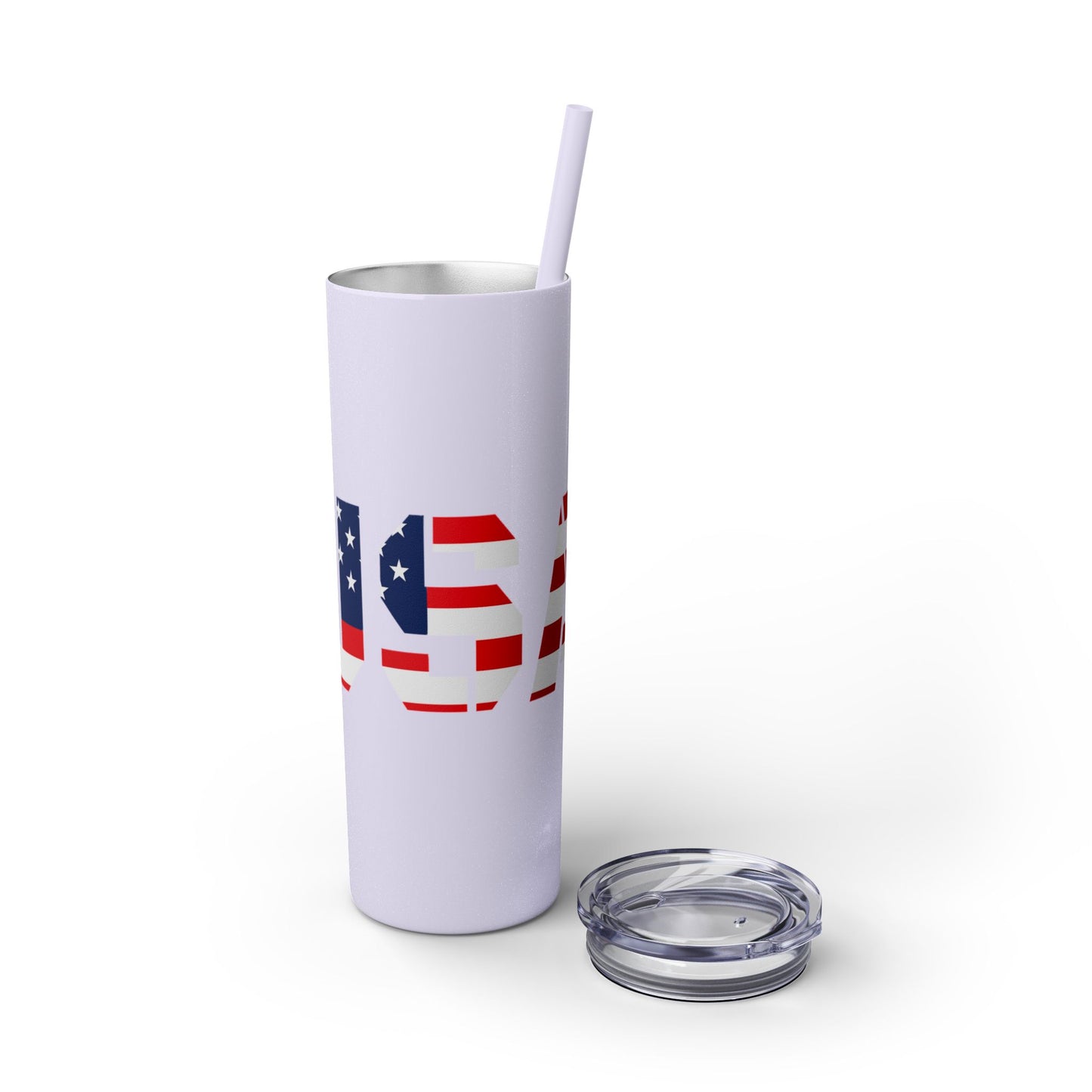 Skinny Tumbler — USA Flag 20oz Straw Tumbler (Patriotic Travel Cup)
