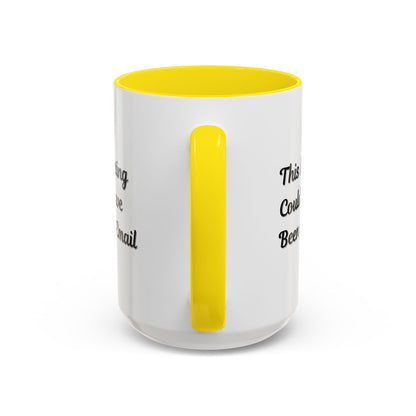 Funny office coffee mug with "This Meeting Could Have Been An Email" printed in black text, ideal for office humor.