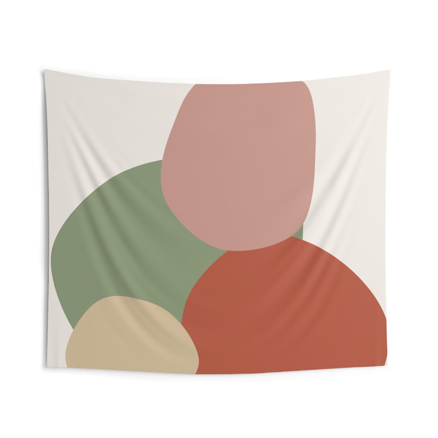 Abstract Organic Shapes Wall Tapestry — Minimal Earth Tone Boho Decor