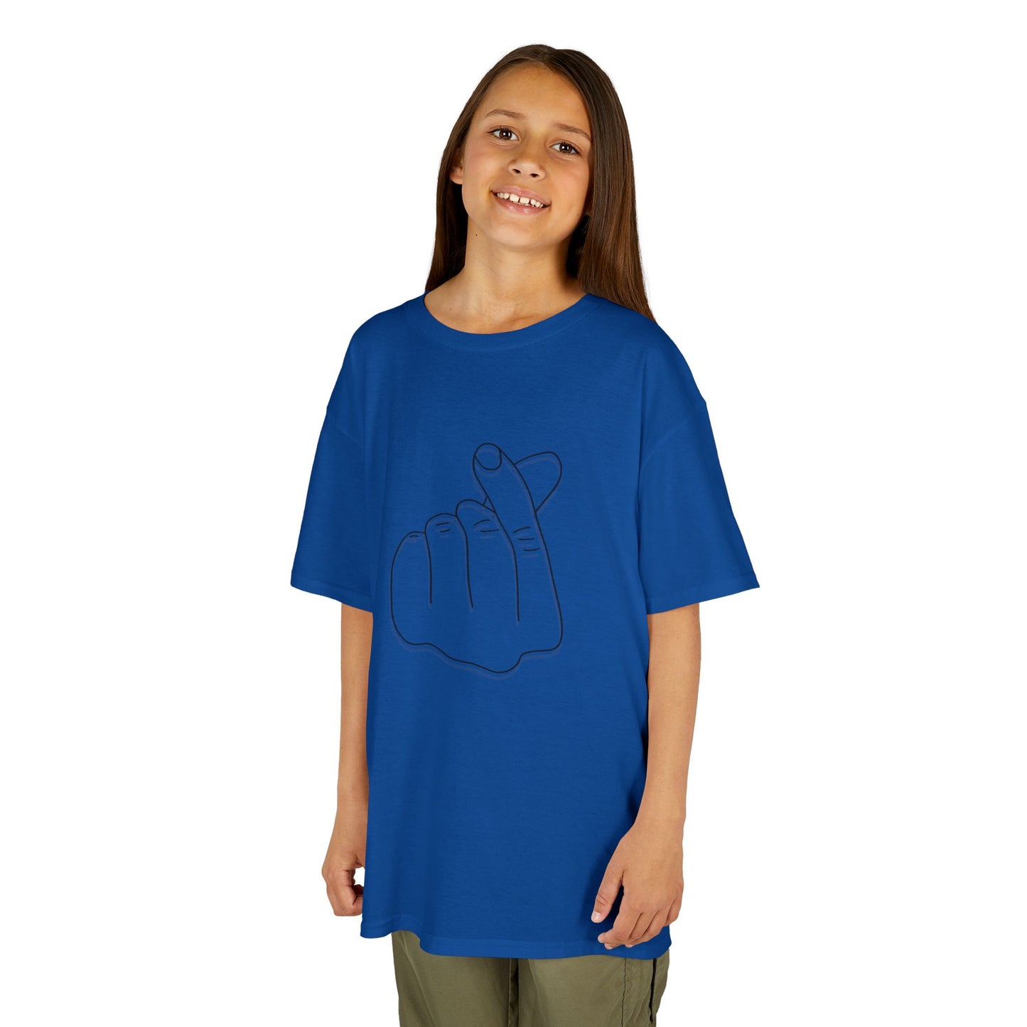 Cute Kids Heavy Cotton Tee - K-Pop Inspired Love Gesture