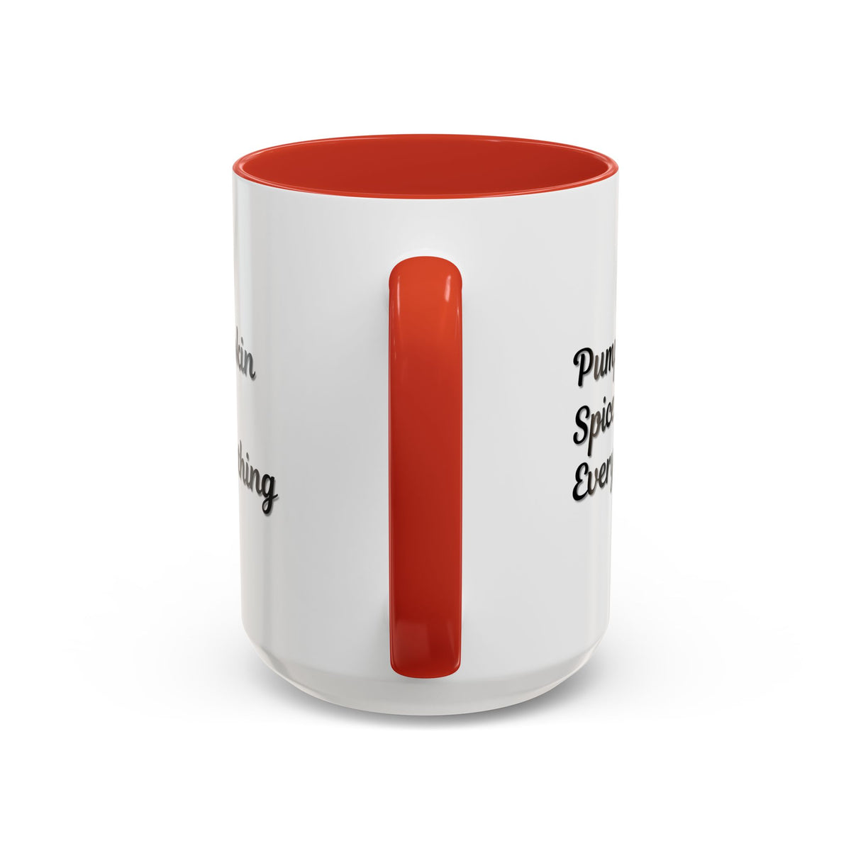 Pumpkin Spice Everything accent coffee mug by Printify, fall seasonal 11oz ceramic coffee cup with pumpkin design.