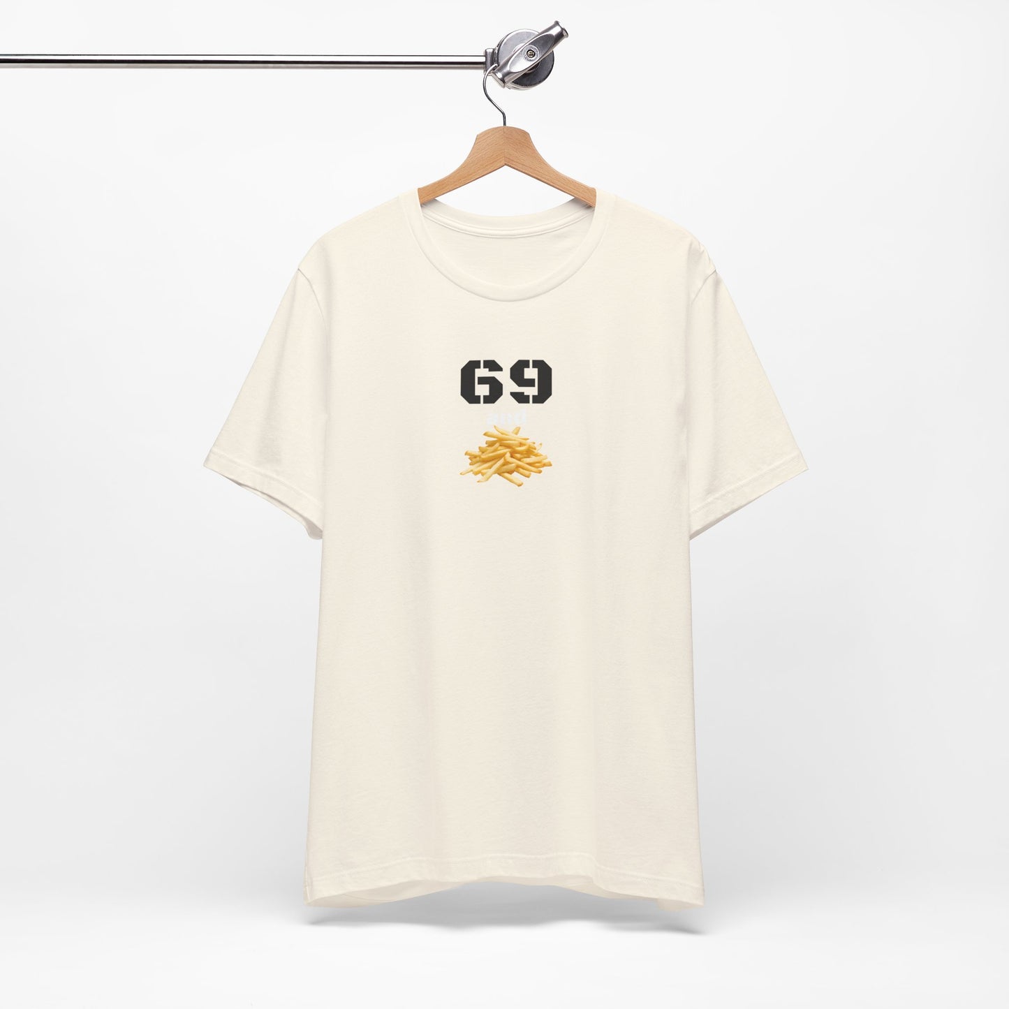 Funny 69 And French Fries Graphic Tee, Casual Humor Shirt, Cute Gift, Stylish Graphic Top, Unisex Quirky T-Shirt, Everyday Wear