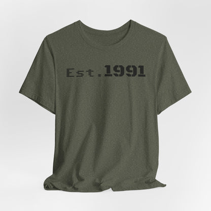 Established 1991 Unisex Jersey Tee | Vintage Anniversary Gift | Casual Wear, Birthday Shirt, Retro Style, Statement Tee, Gift for Him/Her - TRV