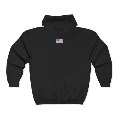 American Flag Graphic Full Zip Hoodie | Unisex Sweatshirt for Patriotic Holidays, Fourth of July, Independence Day, Gifts, Casual Wear