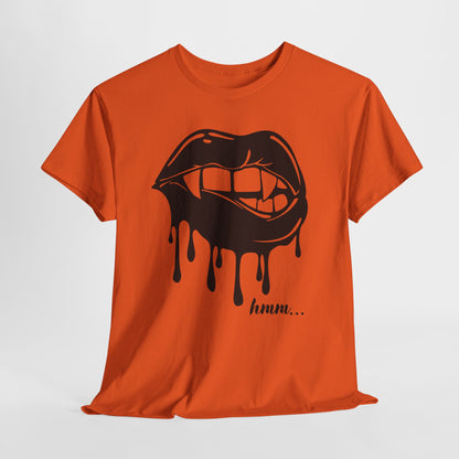 Edgy Graphic Tee - Dripping Lips Design - Unisex Heavy Cotton Tee