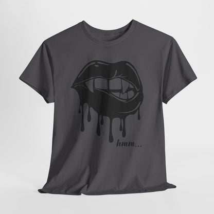 Edgy Graphic Tee - Dripping Lips Design - Unisex Heavy Cotton Tee