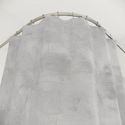 Gray shower curtain by Printify featuring a minimalist design, ideal for bathroom decor and housewarming gift.