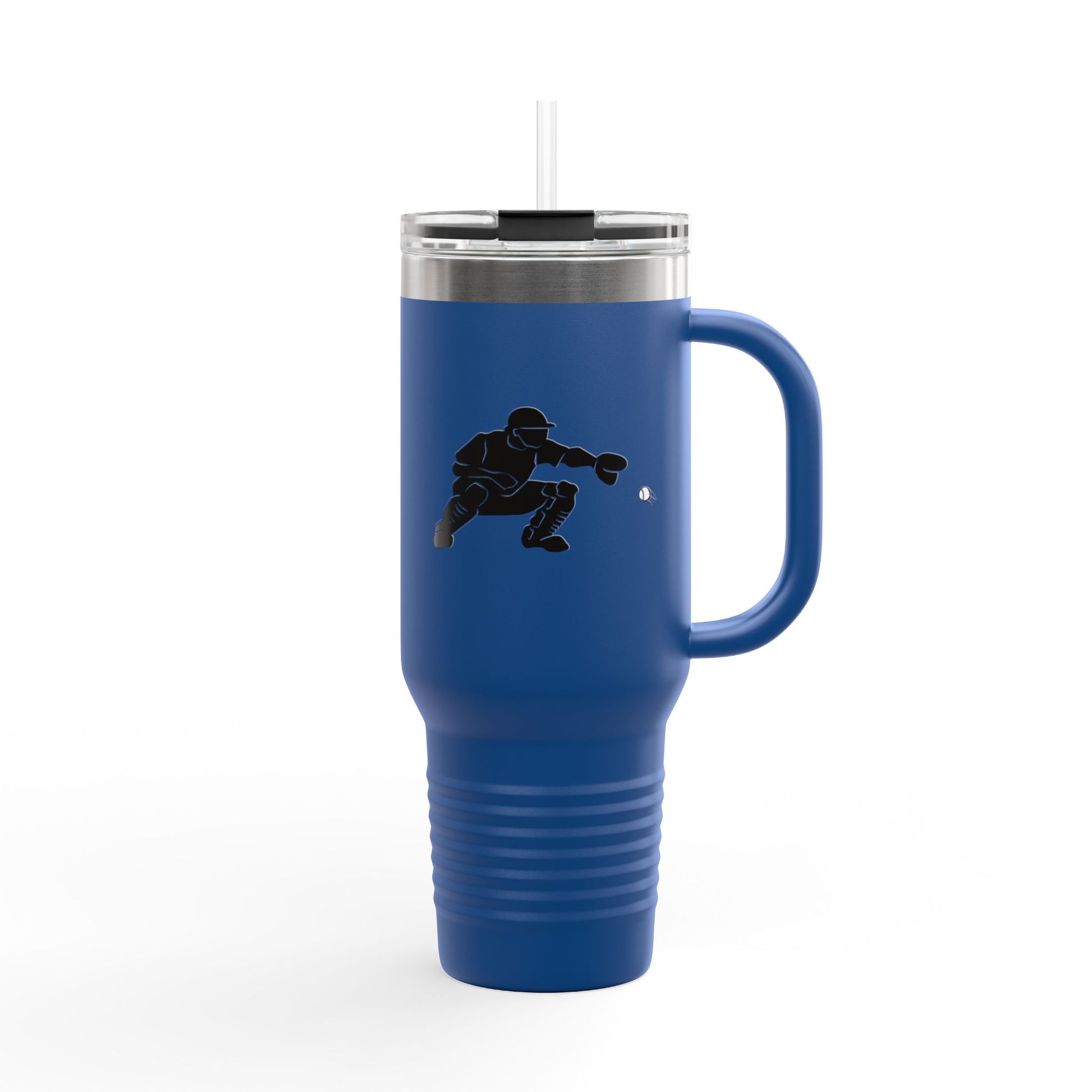 Insulated Travel Mug | Baseball Catcher Themed Travel Tumbler for Active Lifestyles, Coffee Mug, Road Trip Cup, Gym Hydration, Gift for Athletes - TRV