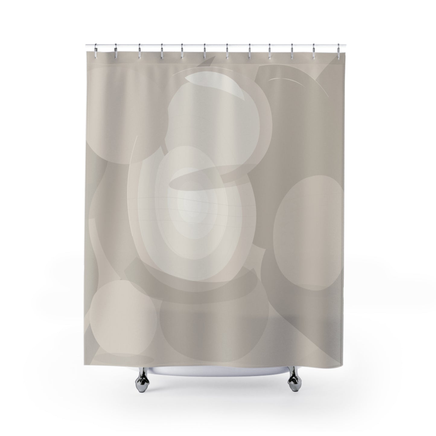 Neutral Abstract Bokeh Shower Curtain | Modern Geometric Bathroom Decor