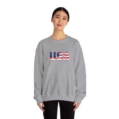 USA Flag Unisex Crewneck Sweatshirt, Cozy Apparel, Casual Wear, Independence Day Gift, Americana Style