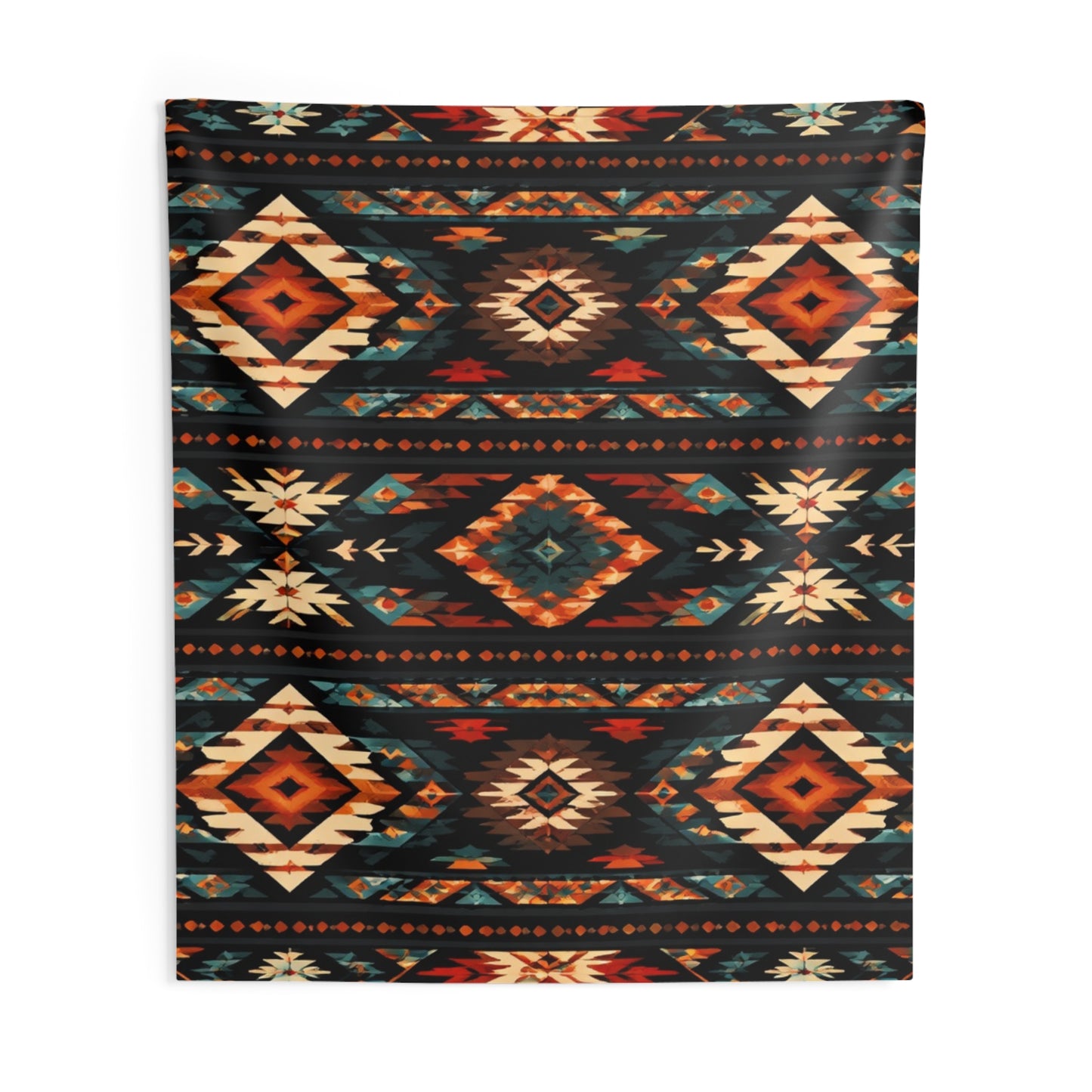 Southwestern Diamond Indoor Wall Tapestry — Boho Tribal Aztec Pattern