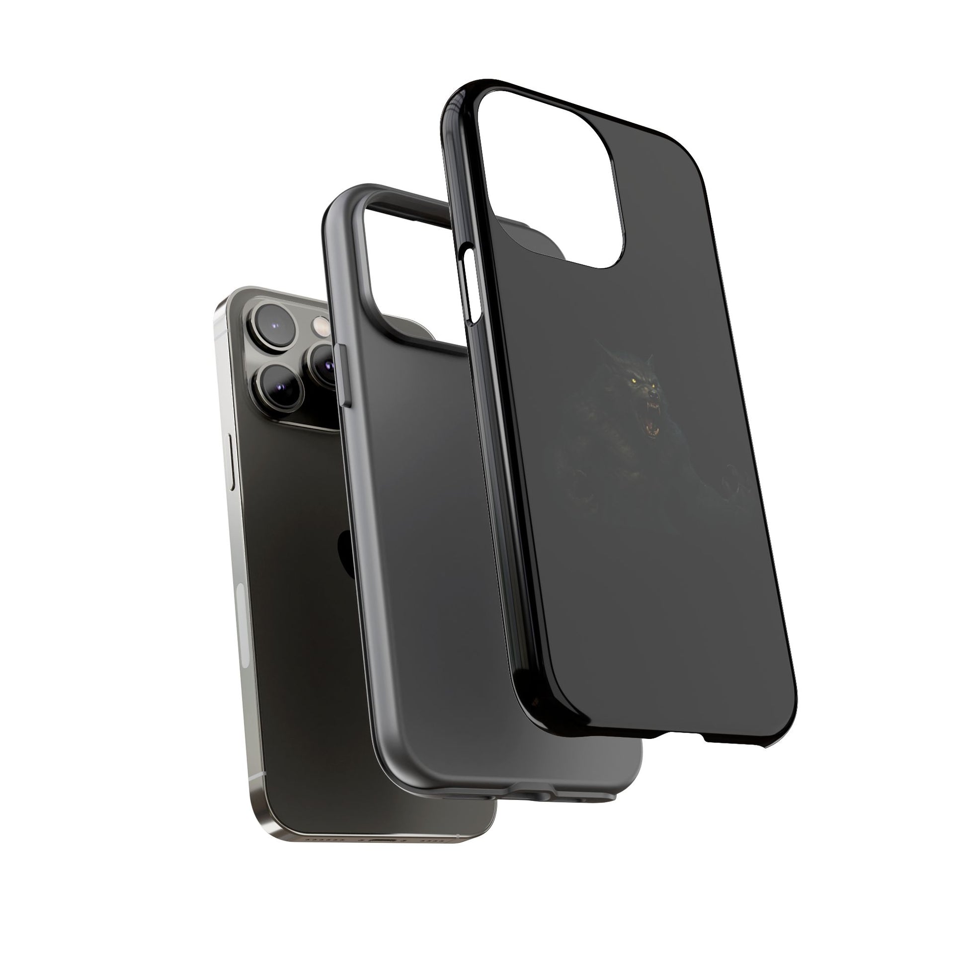Dark monster graphic werewolf phone case from Printify, tough protective cover for smartphones with a menacing design.