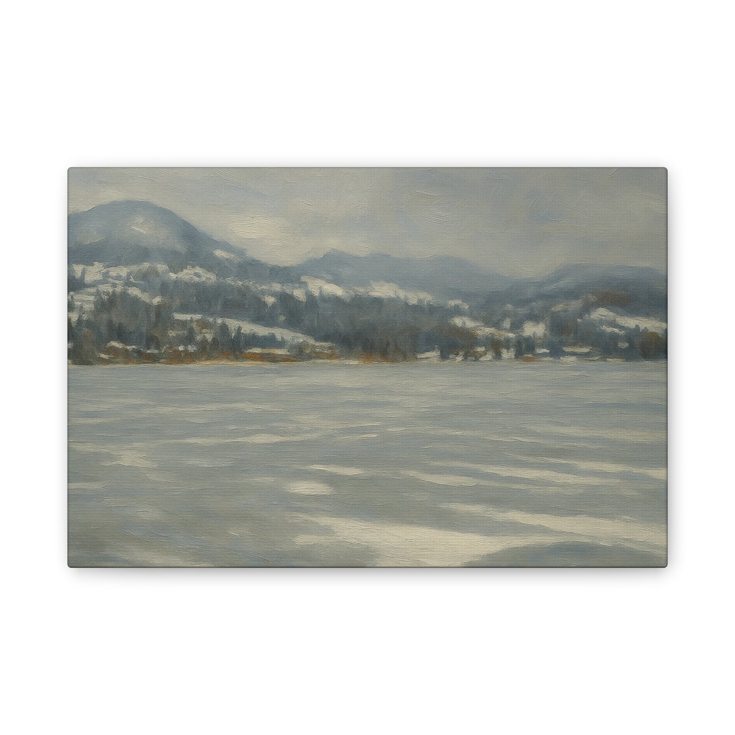Serene Landscape Canvas Art, Tranquil Wall Decor, Perfect for Home, Office, or Gift, Ideal for Winter Holidays, Cozy Vibes, Scenic Artwork