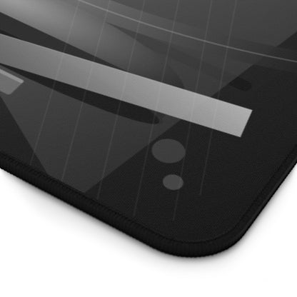 Monochrome Geometric Spheres Desk Mat | Abstract Grey Shapes Mouse Pad