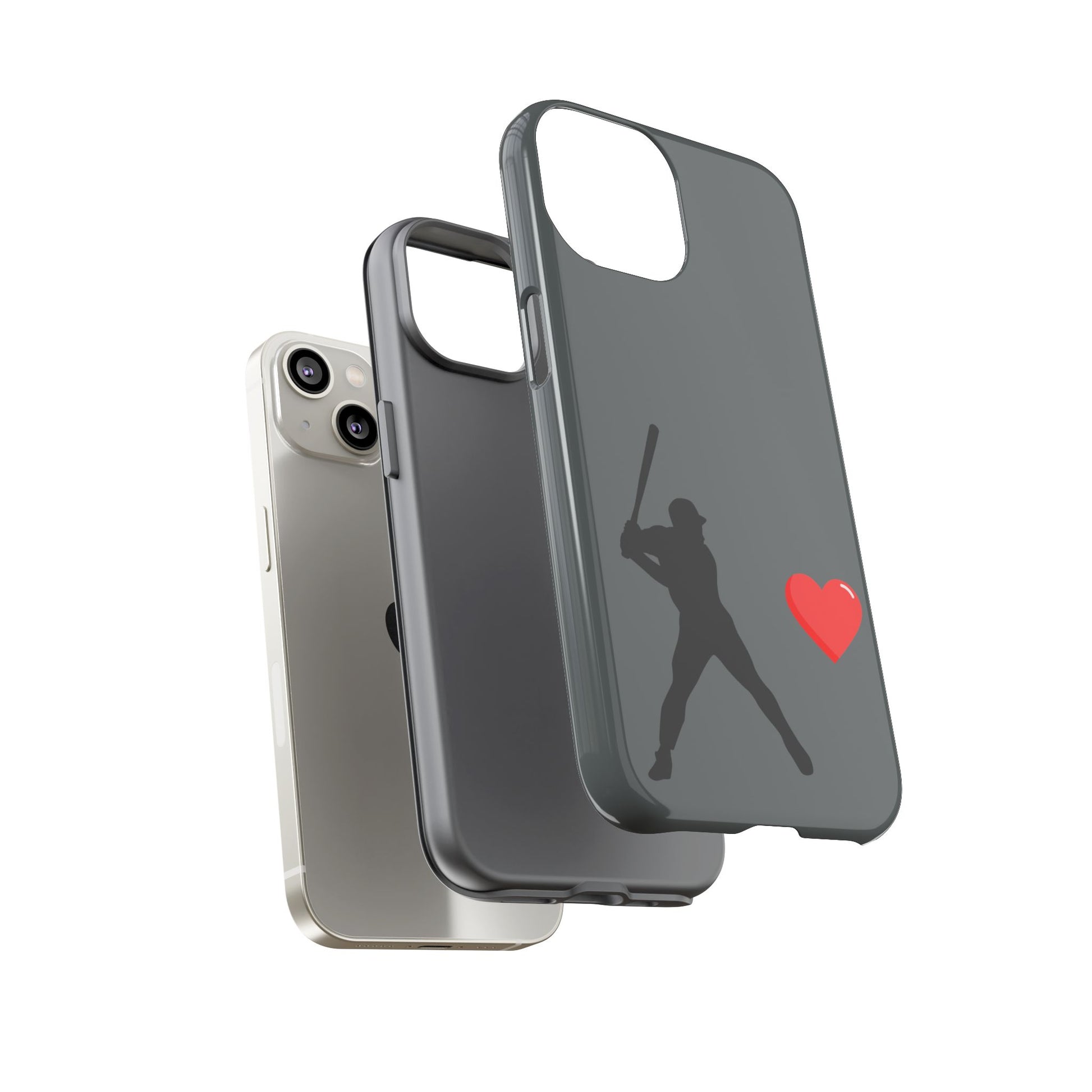 Printify Baseball Love phone case featuring sports-themed design, durable protection for sports enthusiasts, ideal for Father's Day.