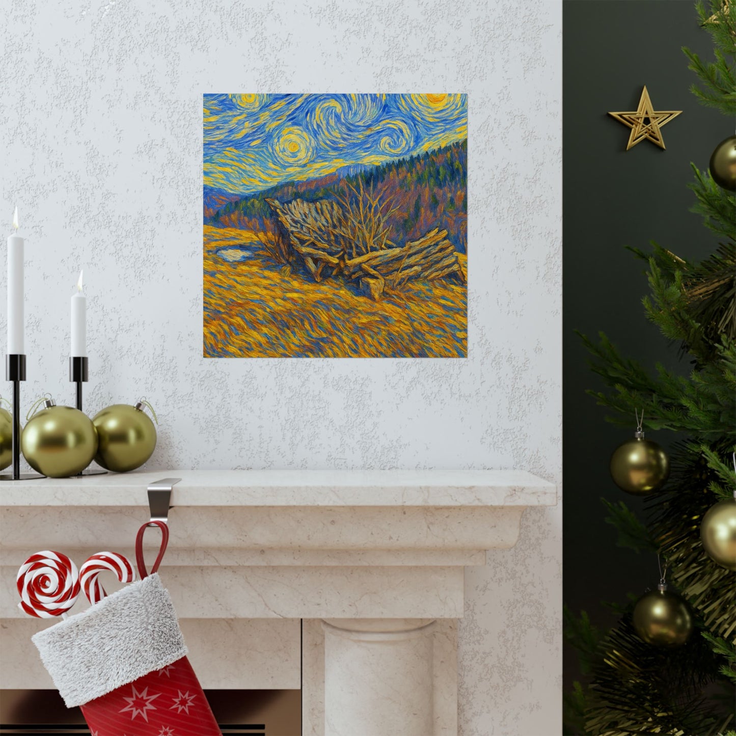 Matte Vertical Posters of Starry Night - Art Print for Home Decor, Wall Art, Gift for Art Lovers, Bacground for Celebrations - TRV