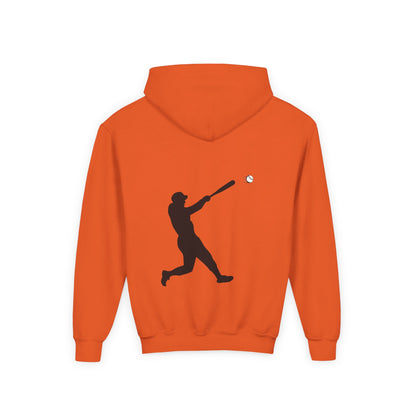 Youth baseball silhouette hoodie for kids, featuring a baseball player design on a comfortable pullover sweatshirt.