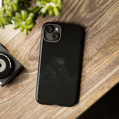 Werewolf Phone Case, Tough Cases, Black Panther Design, Gift for Animal Lovers, Phone Accessories, Fierce Phone Protection - TRV