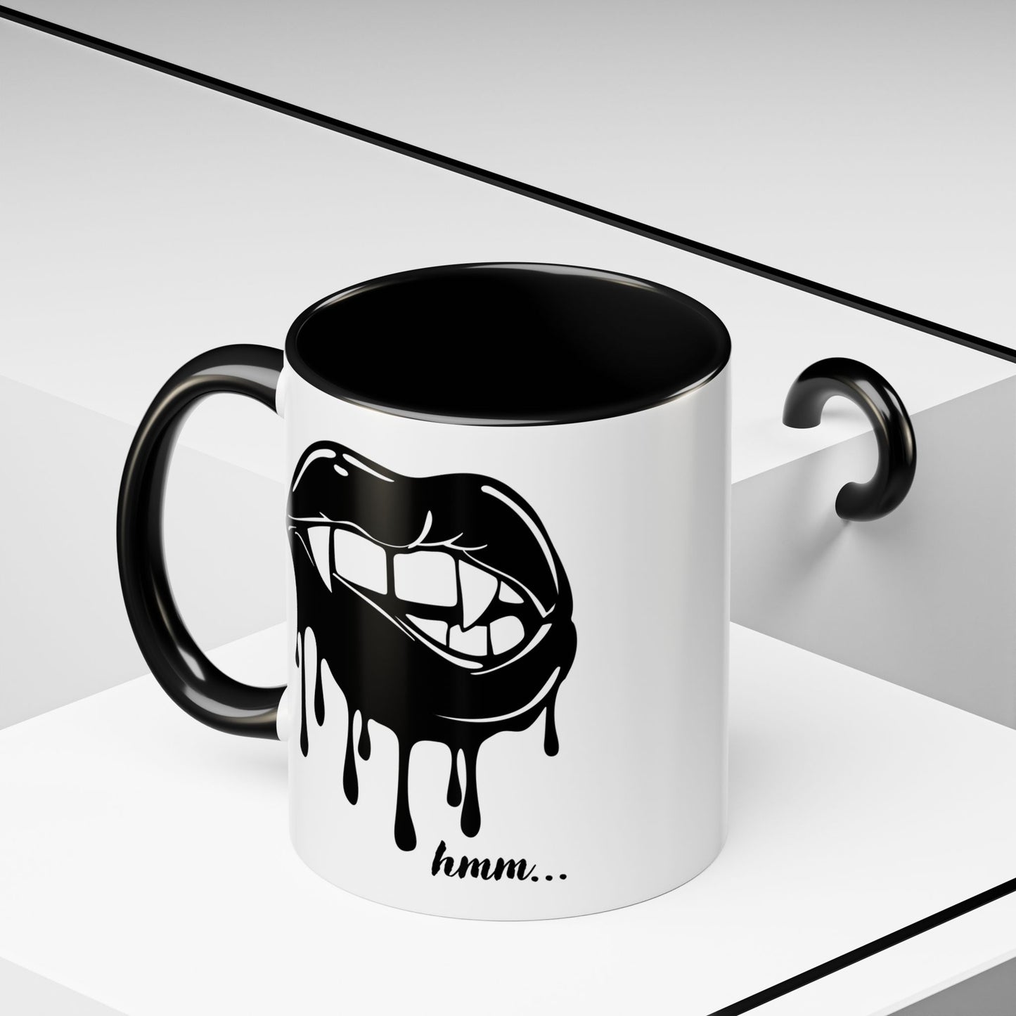 Dripping Lip Coffee Mug – "hmm..." Accent Ceramic Mug (11/15oz)
