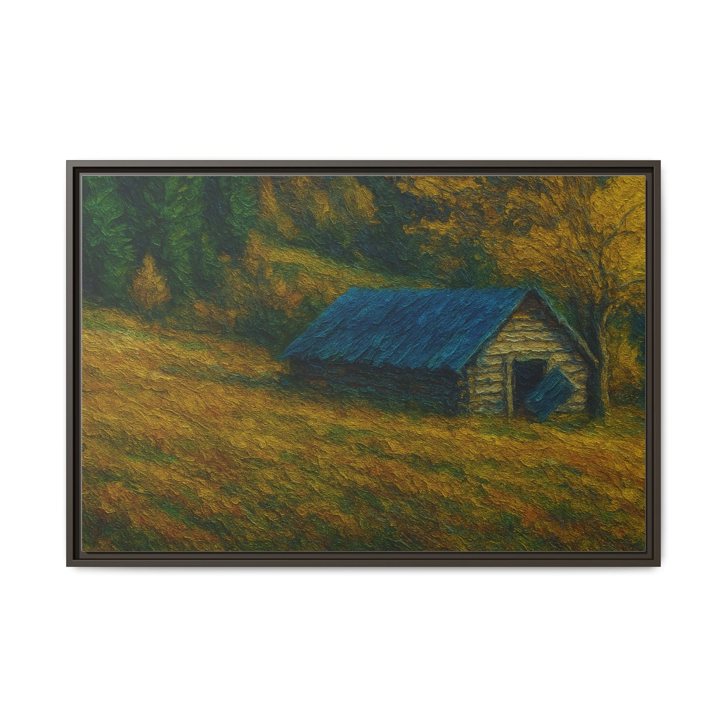Framed Matte Canvas Print, Rustic Artwork, Farmhouse Decor, Nature Wall Art, Gift for Home, Autumn Decor, Landscape Painting